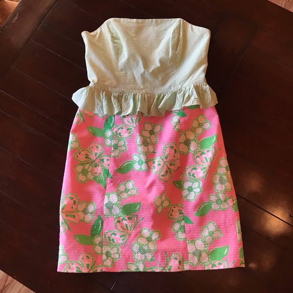 Lilly Pulitzer Pink&Green Dress Great Condition - Picture 3 of 8